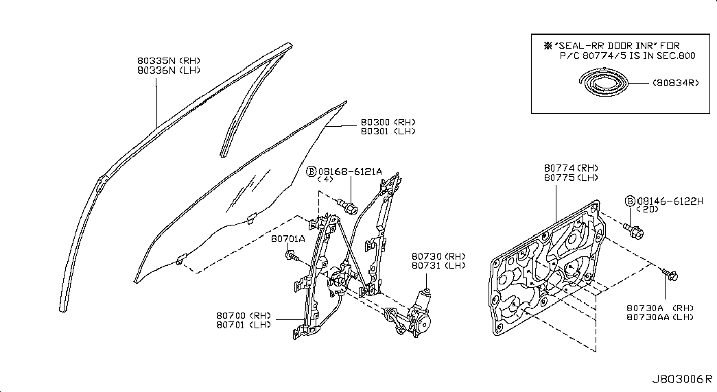Мотор стеклоподъемника переднего левого для Ниссан Теана 2005-2008