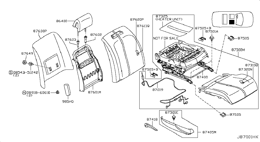 Подушка сиденья водителя для Ниссан Теана 2005-2008