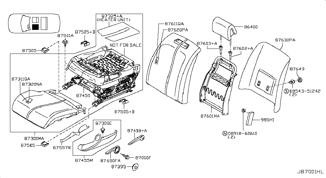 Подушка переднего сиденья пассажира для Ниссан Теана 2005-2008 