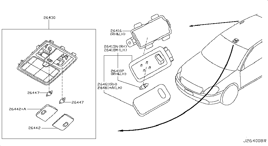 Фонарь салона для Ниссан Теана 2005-2008