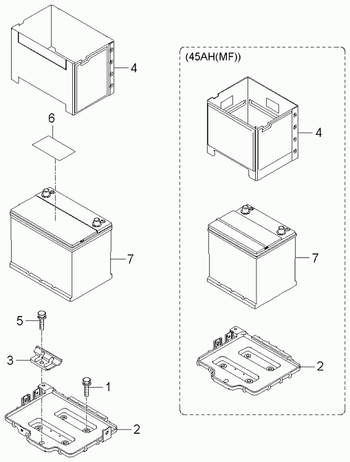 Аккумулятор для Киа Рио 2005-2009