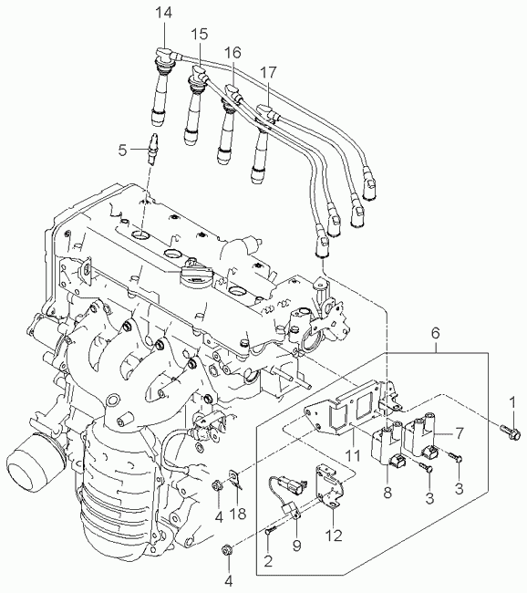 Катушка зажигания для Киа Рио 2005-2009
