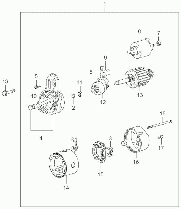 Стартер в сборе для Киа Рио 2005-2009
