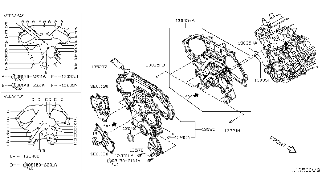 Крышка ГРМ для Ниссан Теана 2008-2011