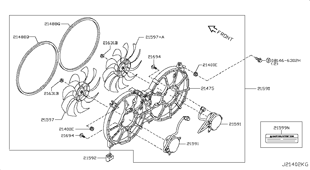 Вентилятор охлаждения двигателя для Ниссан Теана 2008-2011