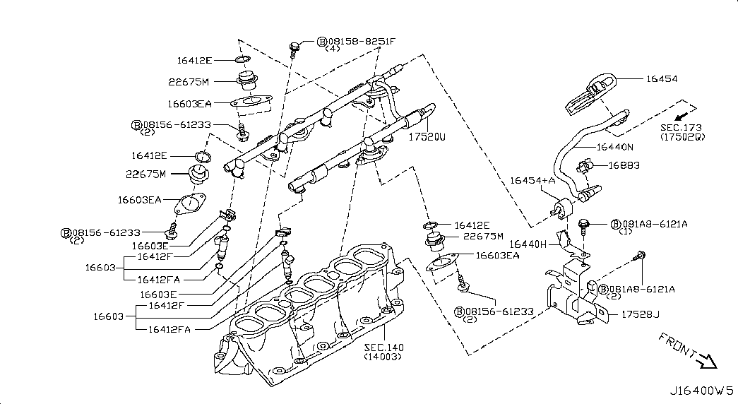 Топливная рампа для Ниссан Теана 2008-2011