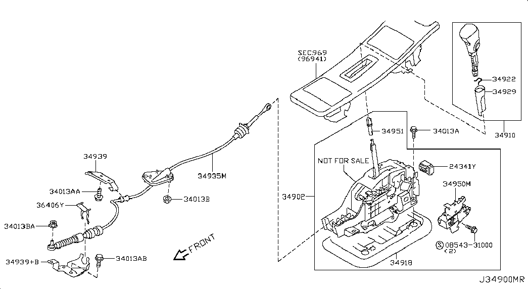 Рычаг переключения скоростей для Ниссан Теана 2008-2011