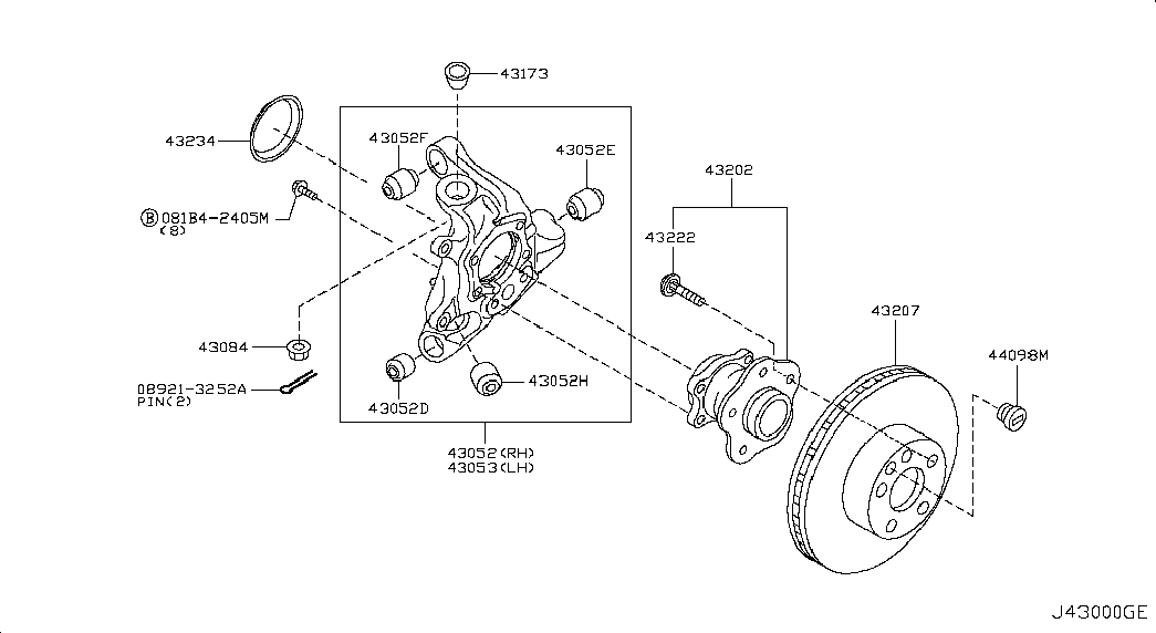 Ступица задняя правая для Ниссан Теана 2008-2011