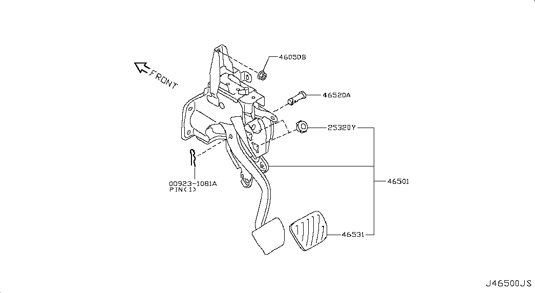 Педаль тормоза для Ниссан Теана 2008-2011