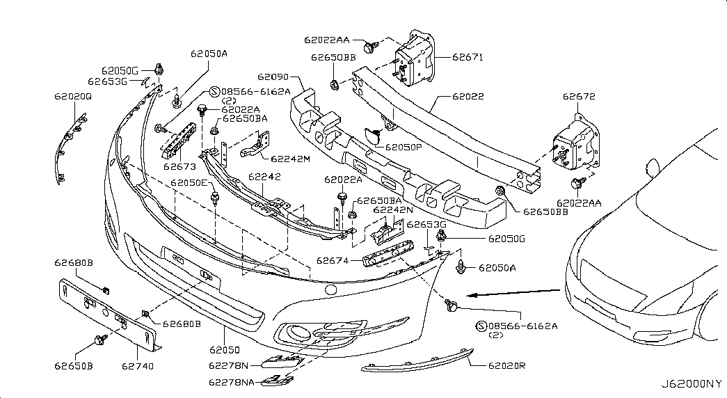 Бампер передний для Ниссан Теана 2008-2011