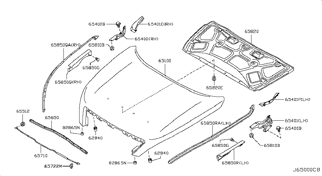 Петля капота правая для Ниссан Теана 2008-2011