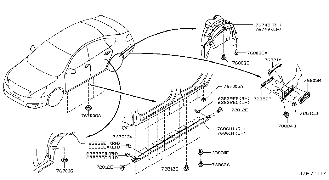 Порог, подножка левая для Ниссан Теана 2008-2011