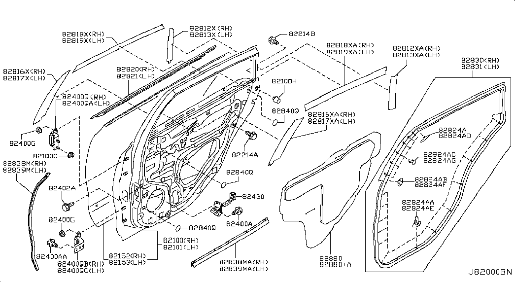 Дверь задняя правая для Ниссан Теана 2008-2011