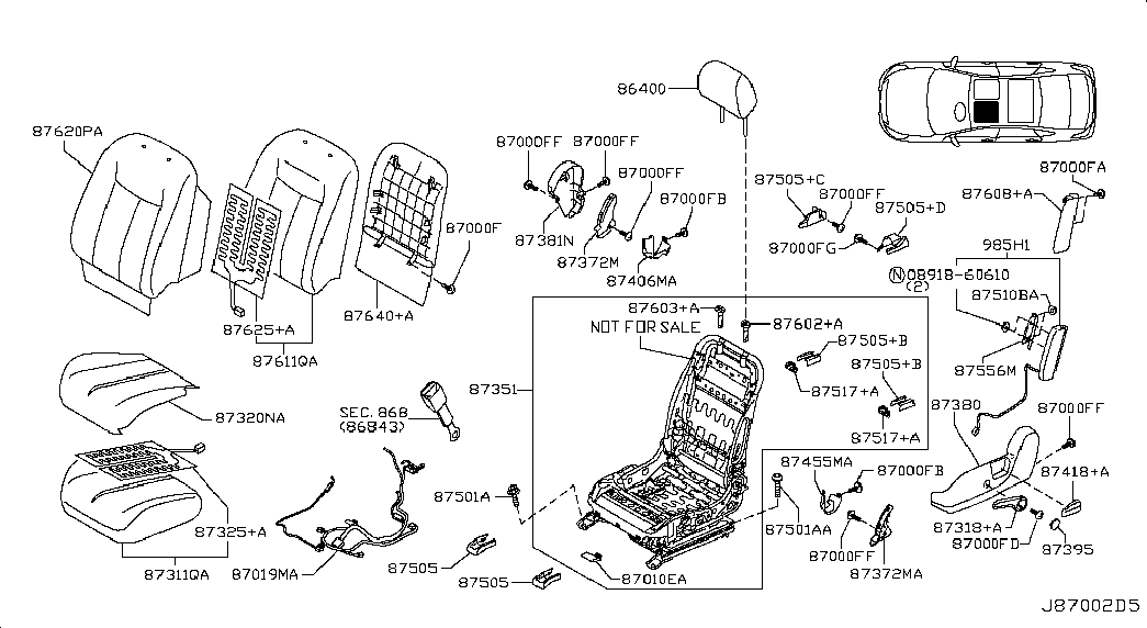 Подушка сиденья водителя для Ниссан Теана 2008-2011