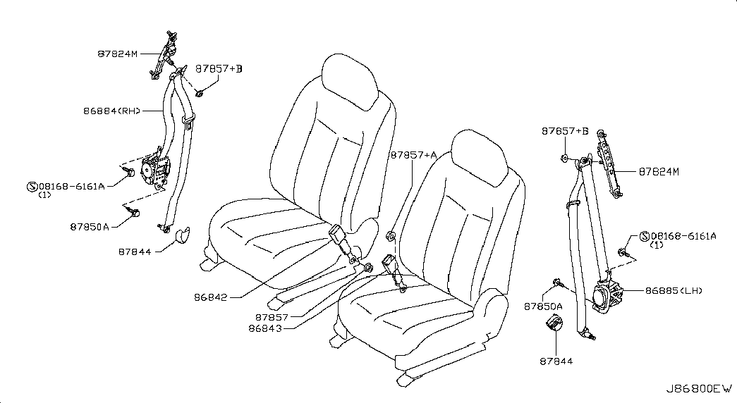Ремень безопасности водителя для Ниссан Теана 2008-2011