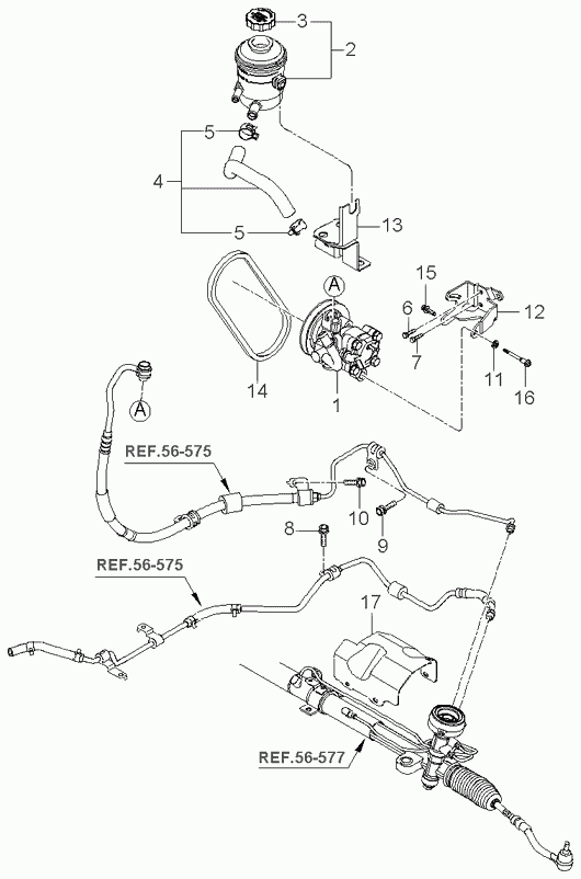 Насос ГУР для Киа Рио 2005-2009