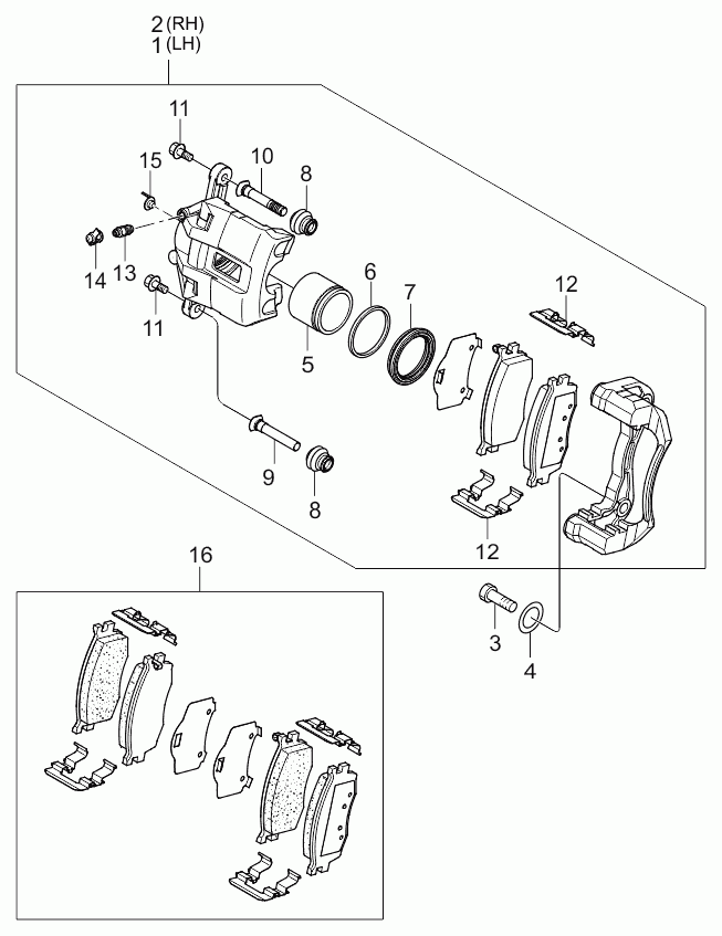 Колодки тормозные передние для Киа Рио 2005-2009