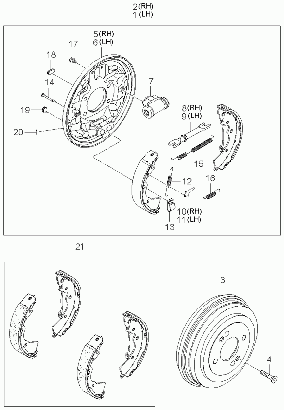 Колодки тормозные задние для Киа Рио 2005-2009