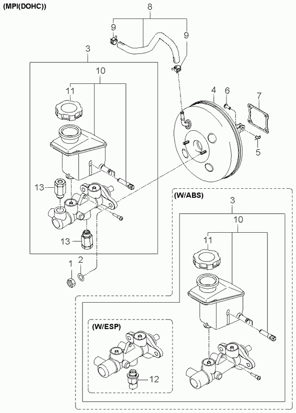 Усилитель тормозов для Киа Рио 2005-2009
