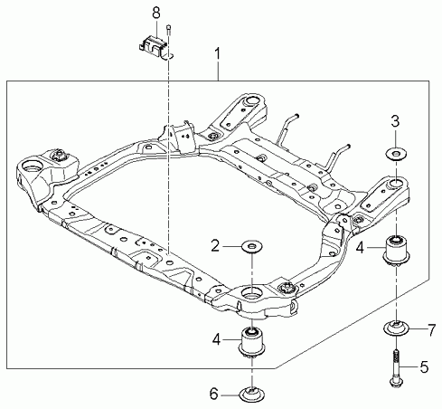 Подрамник передний, балка для Киа Рио 2005-2009