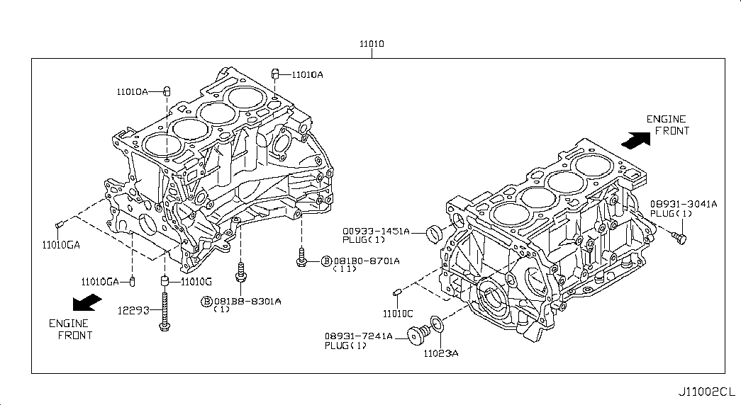 Блок цилиндров в сборе для Ниссан Теана 2014-2018