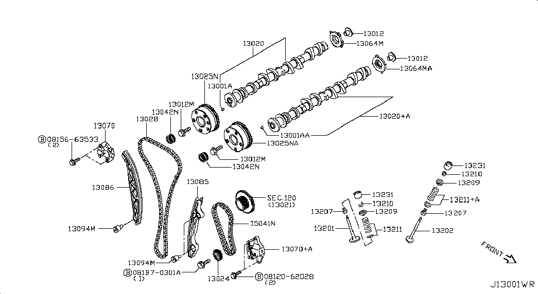 Шестерня впускного распредвала  для Ниссан Теана 2014-2018