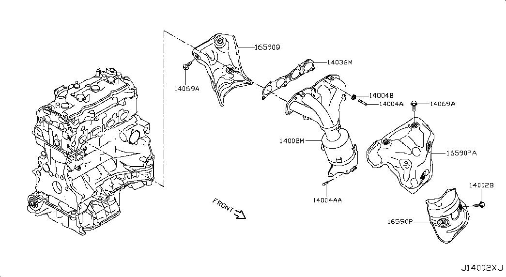 Коллектор выпускной для Ниссан Теана 2014-2018