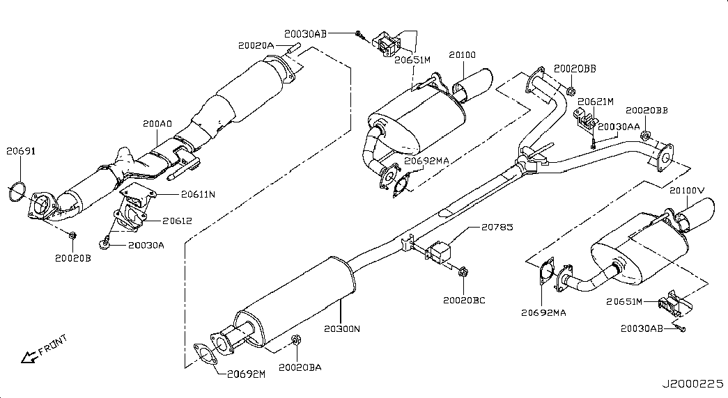 Глушитель средний для Ниссан Теана 2014-2018