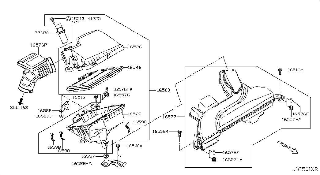 Фильтр воздушный-моторный для Ниссан Теана 2014-2018