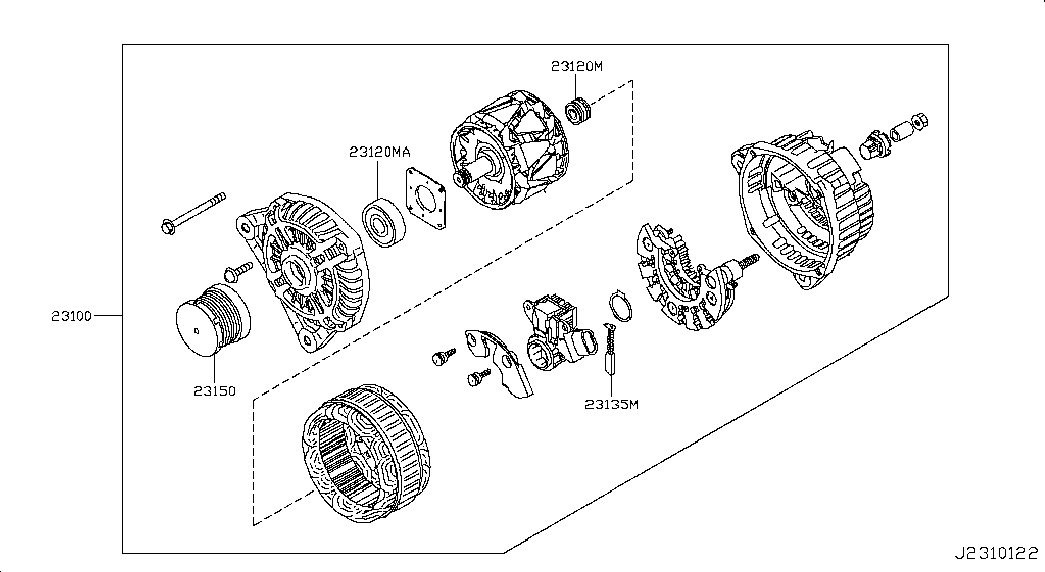 Генератор в сборе для Ниссан Теана 2014-2018