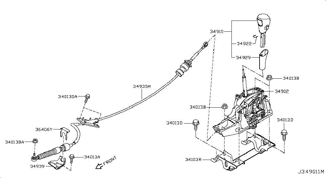 Рычаг переключения скоростей для Ниссан Теана 2014-2018