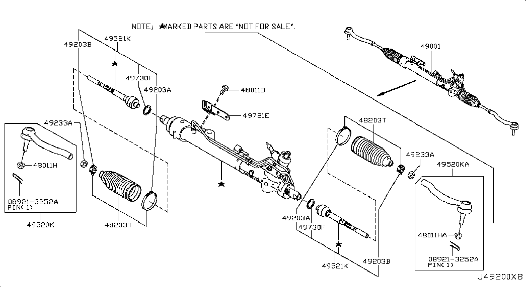 Рулевая рейка для Ниссан Теана 2014-2018