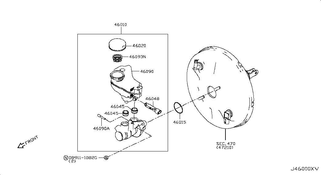 Главный тормозной цилиндр с бачком для Ниссан Теана 2014-2018