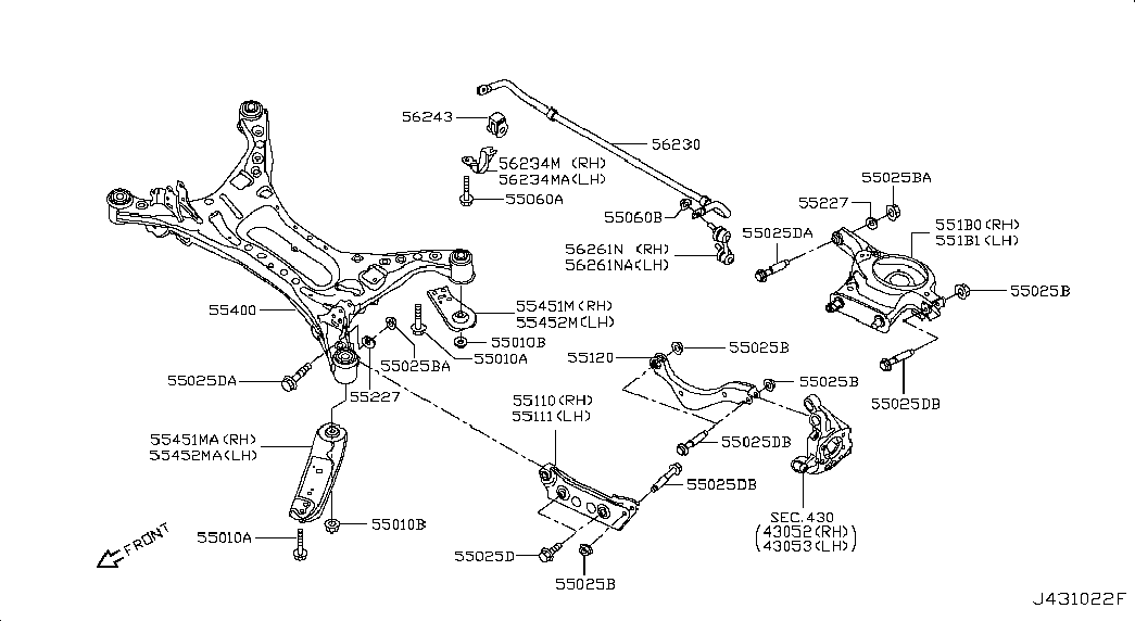 Стабилизатор задний для Ниссан Теана 2014-2018