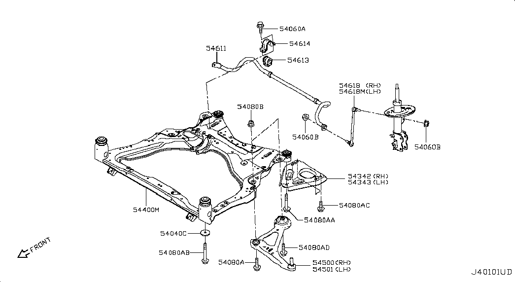 Подрамник передний для Ниссан Теана 2014-2018