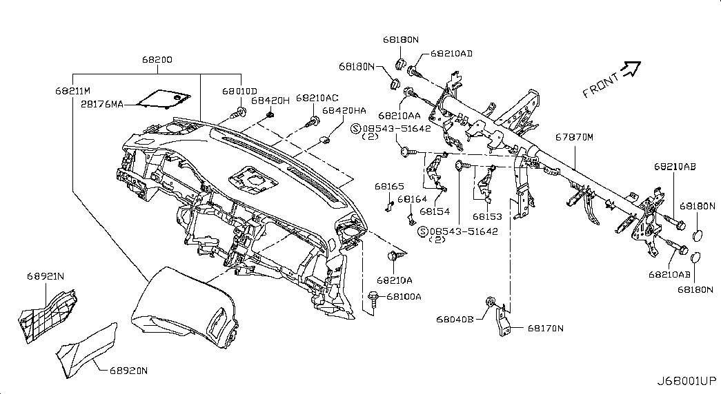 Приборная панель для Ниссан Теана 2014-2018