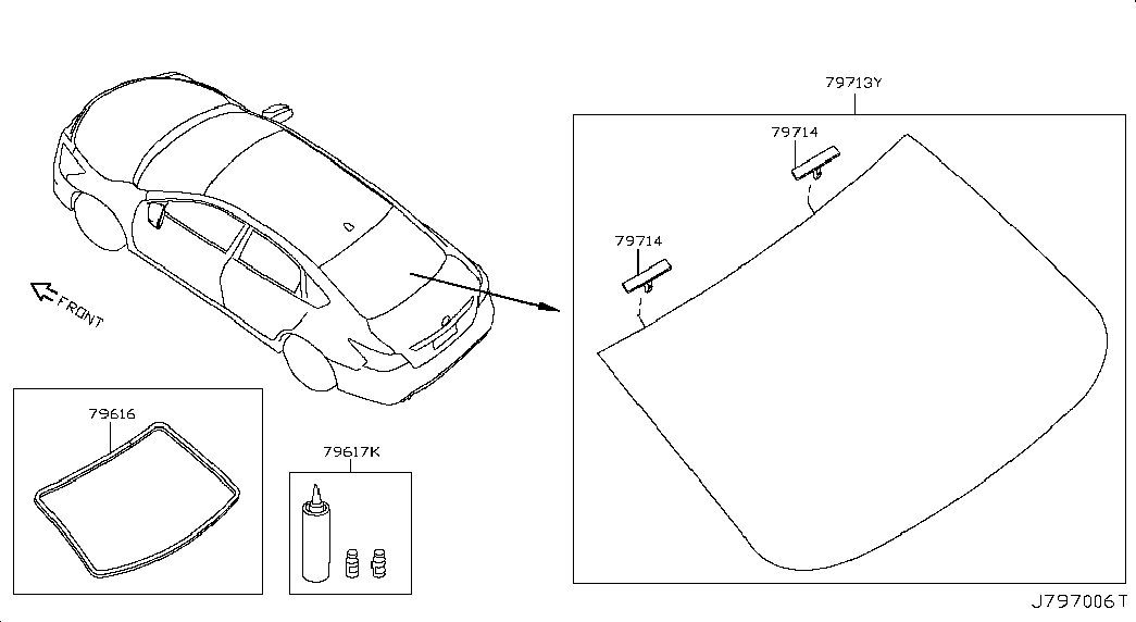 Стекло заднее для Ниссан Теана 2014-2018