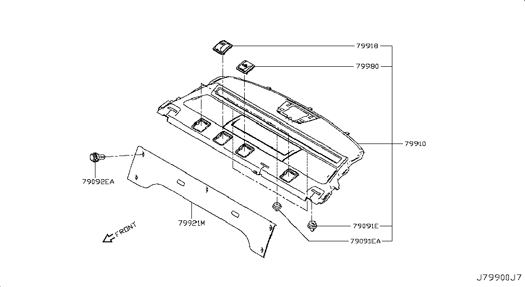 Полка багажника, шторка для Ниссан Теана 2014-2018
