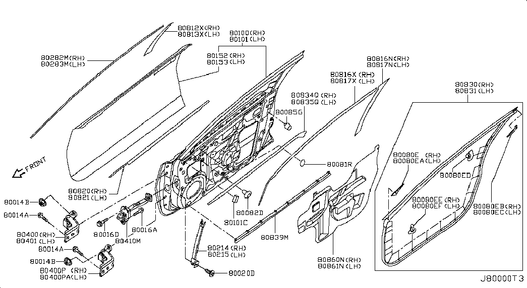Дверь передняя правая для Ниссан Теана 2014-2018