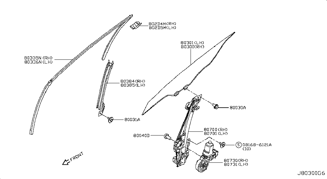 Стеклоподъемник переднего левого стекла для Ниссан Теана 2014-2018