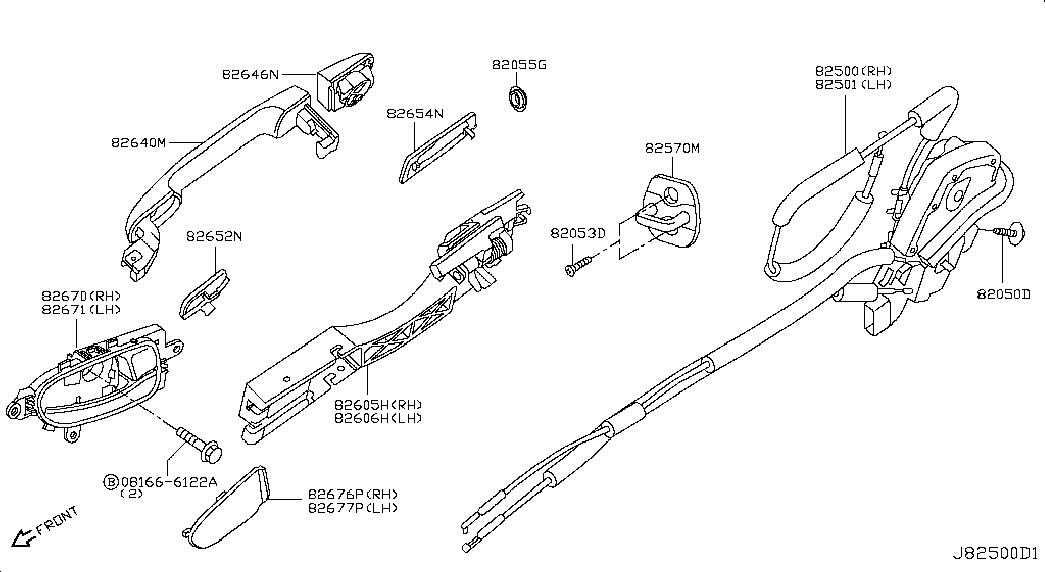 Ручка задней правой двери для Ниссан Теана 2014-2018