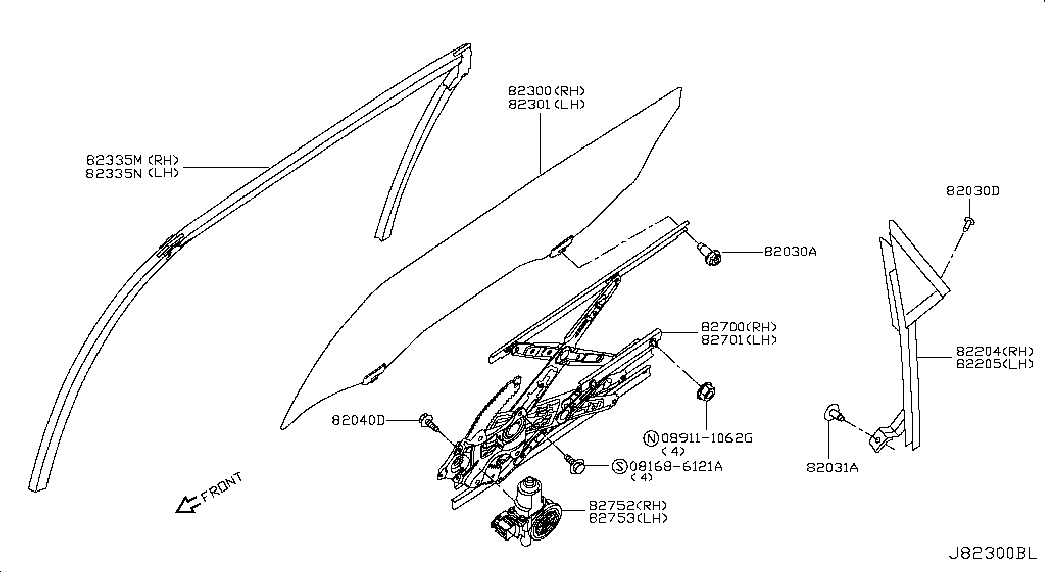 Мотор стеклоподъемника заднего правого для Ниссан Теана 2014-2018