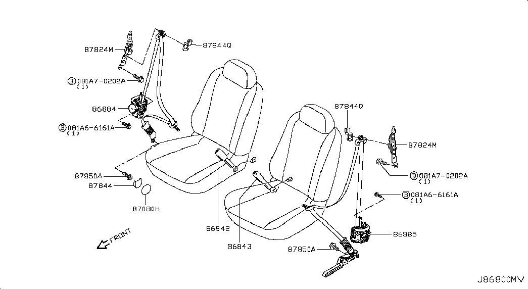 Ремень безопасности водителя для Ниссан Теана 2014-2018