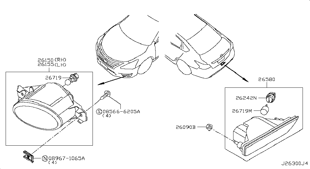 Фара противотуманная правая в сборе для Ниссан Теана 2014-2018