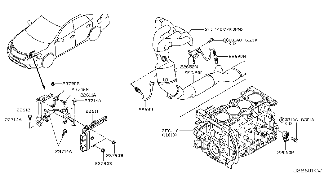 Блок управления двигателем для Ниссан Теана 2014-2018