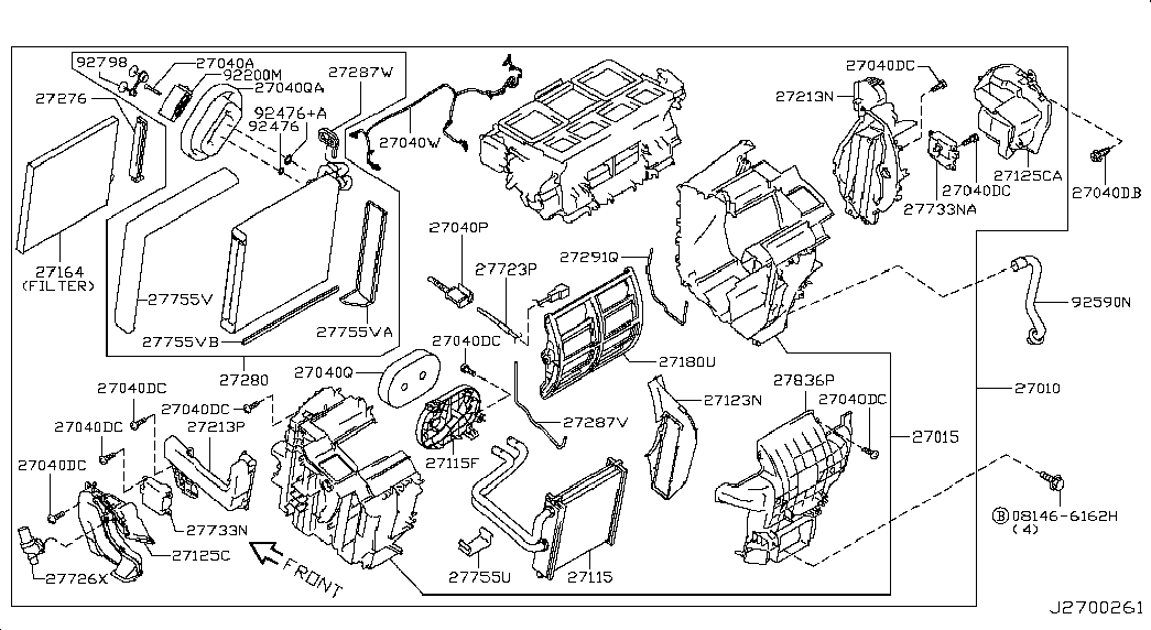 Радиатор отопителя для Ниссан Теана 2014-2018