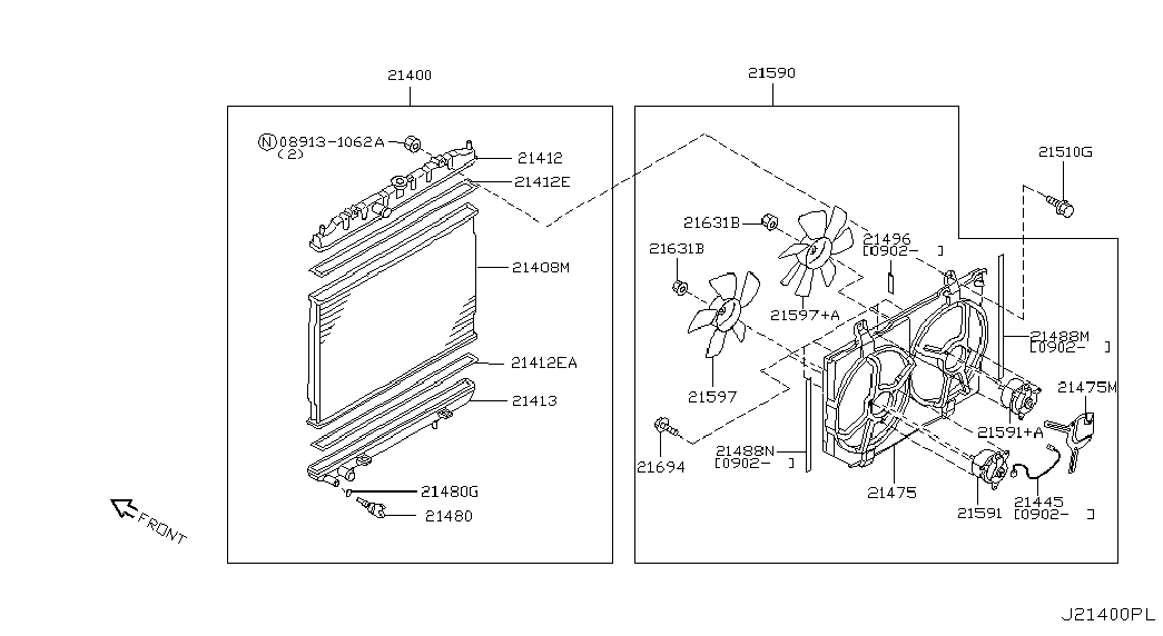 Диффузор вентилятора двигателя для Ниссан Х-Трейл 2000-2007