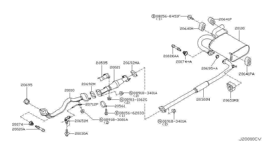 Приёмная труба для Ниссан Х-Трейл 2000-2007
