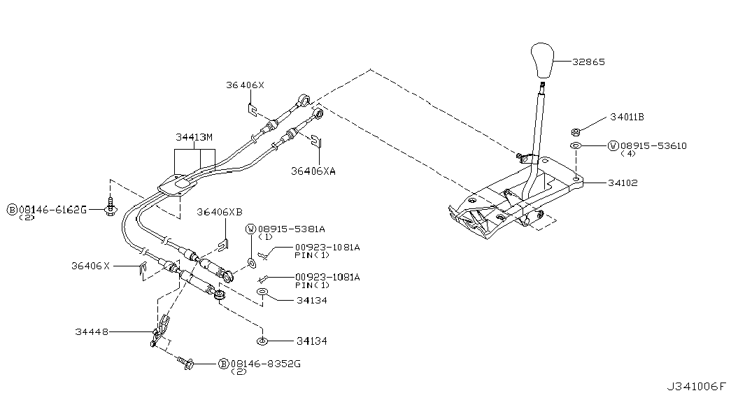 Трос переключения скоростей для Ниссан Х-Трейл 2000-2007