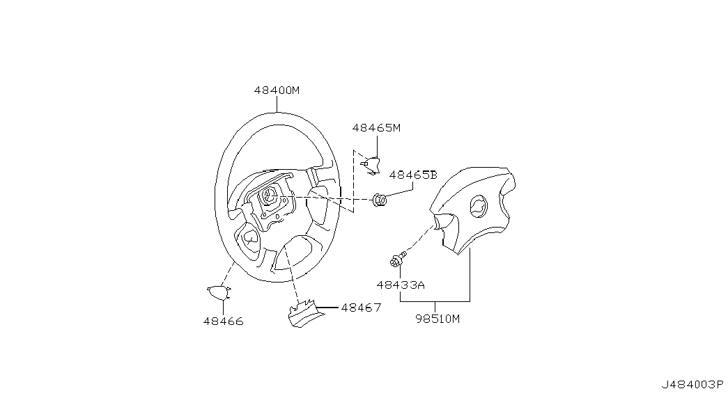 Подушка безопасности водителя для Ниссан Х-Трейл 2000-2007